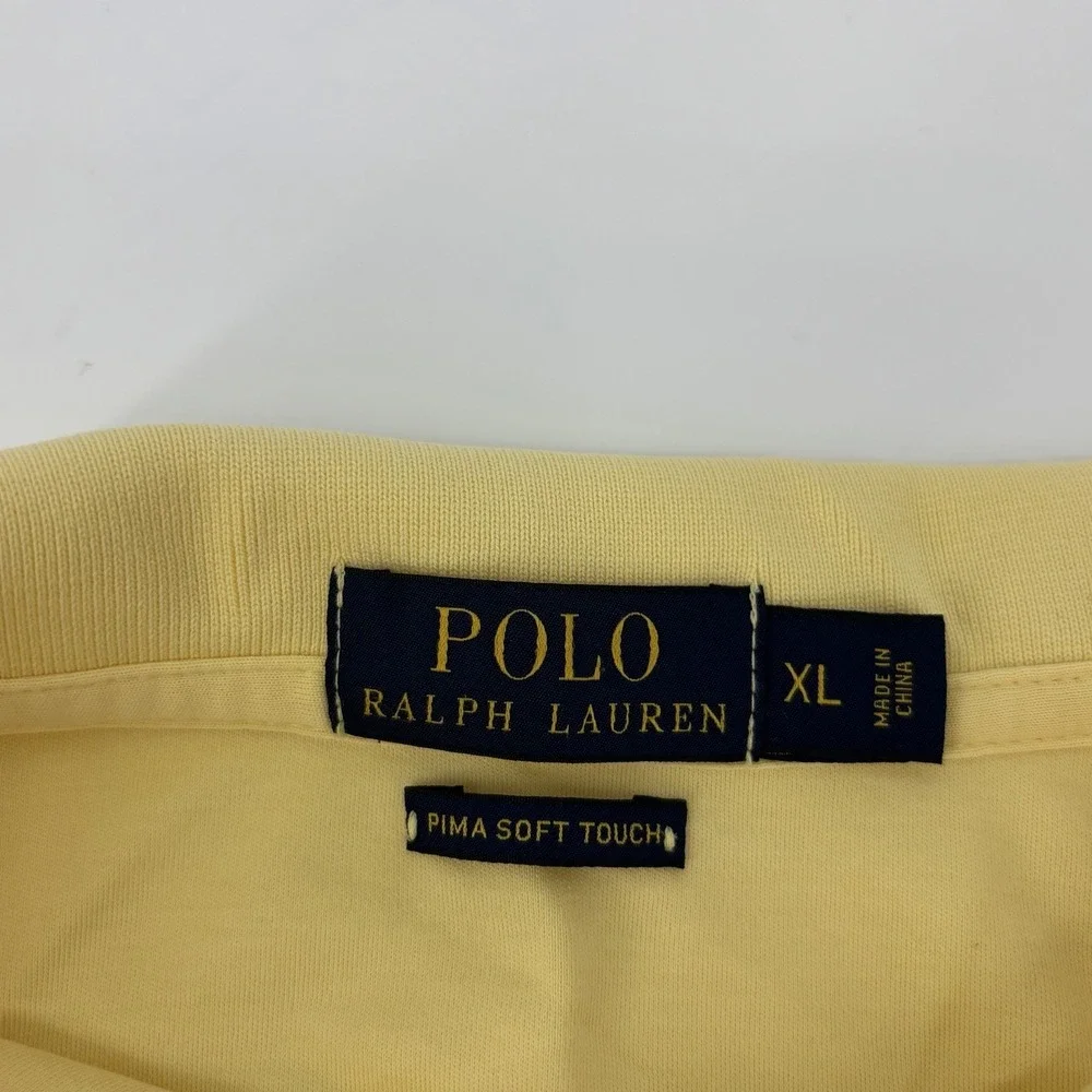 Polo Ralph Lauren Men's XL Yellow Polo Shirt Pima Cotton Soft Touch Short Sleeve